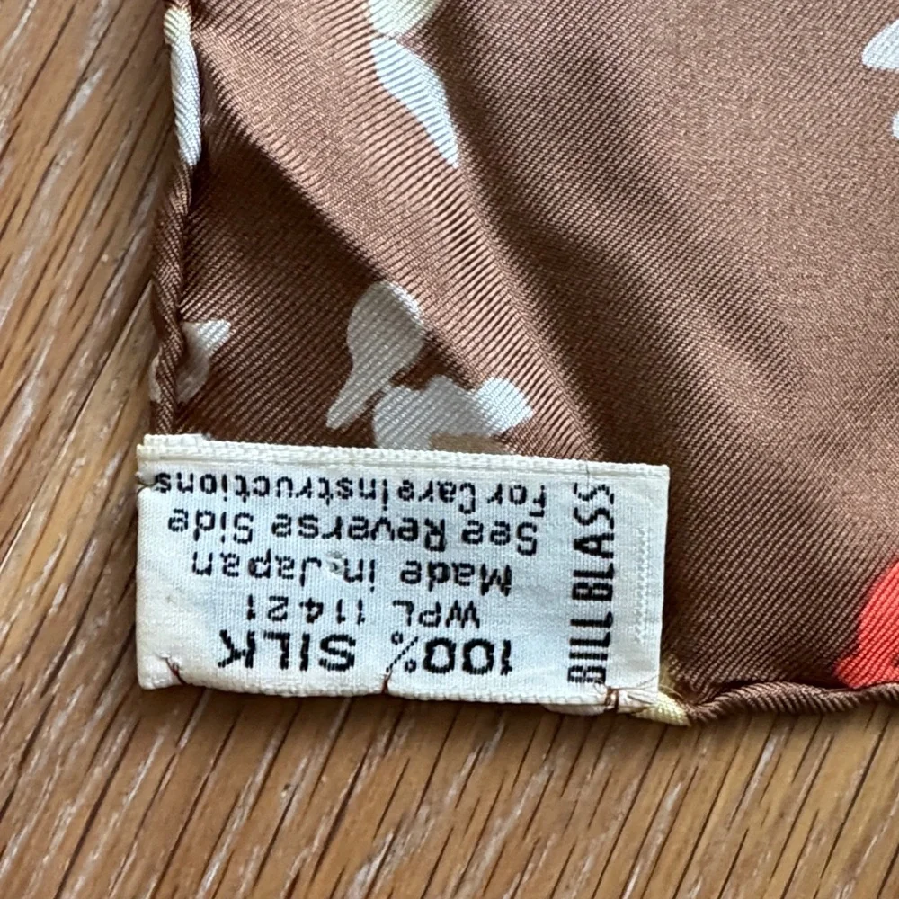 Vintage 100% silk Bill Blass Speckled Patterned Scarf